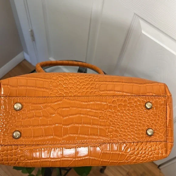 Patricia Nash Orange Croc-Embossed Satchel - Picture 12 of 13